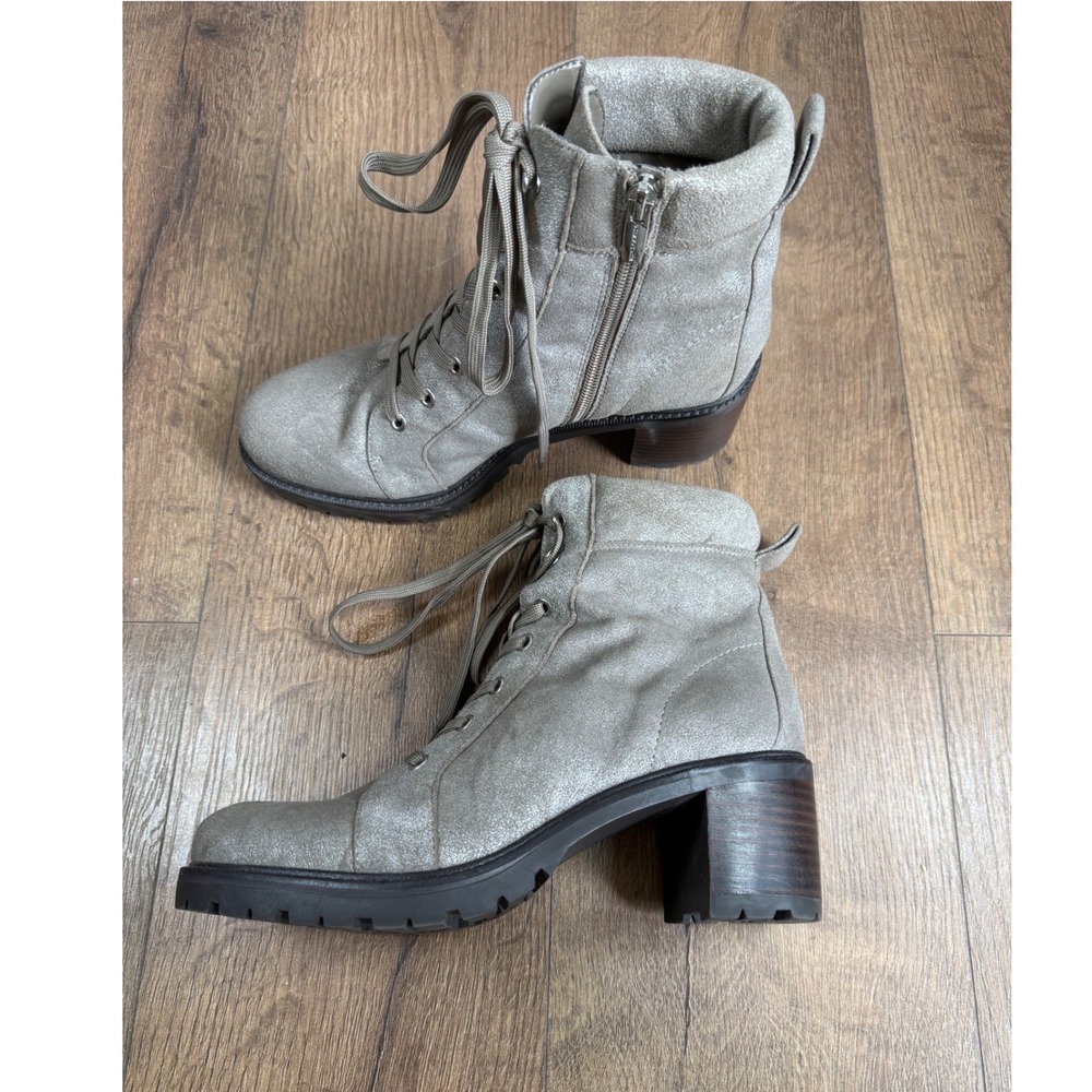 Vince Camuto‎ Gaviana Metallic Suede Lace Up Combat Boots Womens 9.5